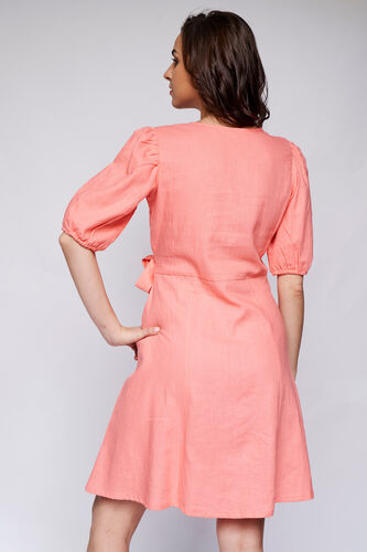Pink Solid Straight Dress, Pink, image 5